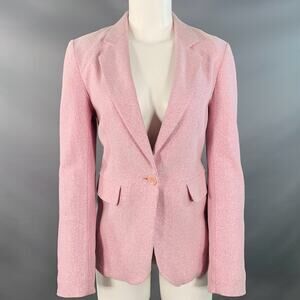 SIES MARJAN Size 6 Metallic Pink Polyester Blend Single Button Jacket Blazer